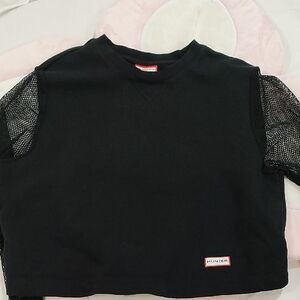 Hunter Black Mesh Sleeve Top